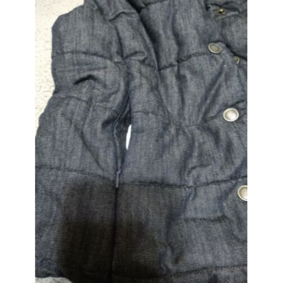 CONVERSE Dark Denim Puffer Vest Women’s Size M Jacket Cotton Full Zip Retro EUC - Picture 11 of 12